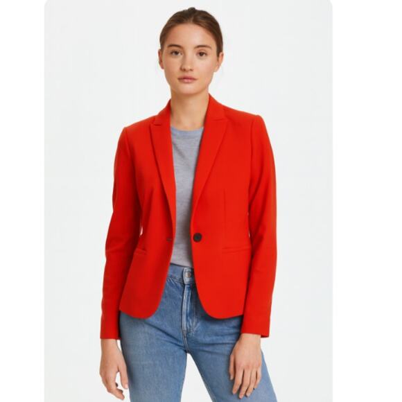 Banana Republic SZ 4 Classic Fit One Button Blazer Red - Picture 1 of 6